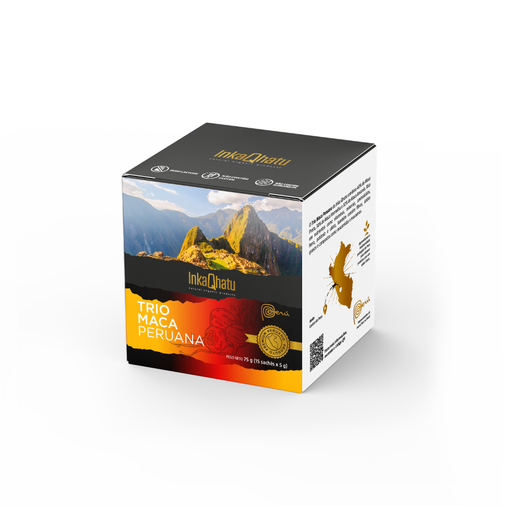 Trio Maca Peruana em Pó 100% Pura | 75g | 15 Sachês | Premium | Direto dos Andes