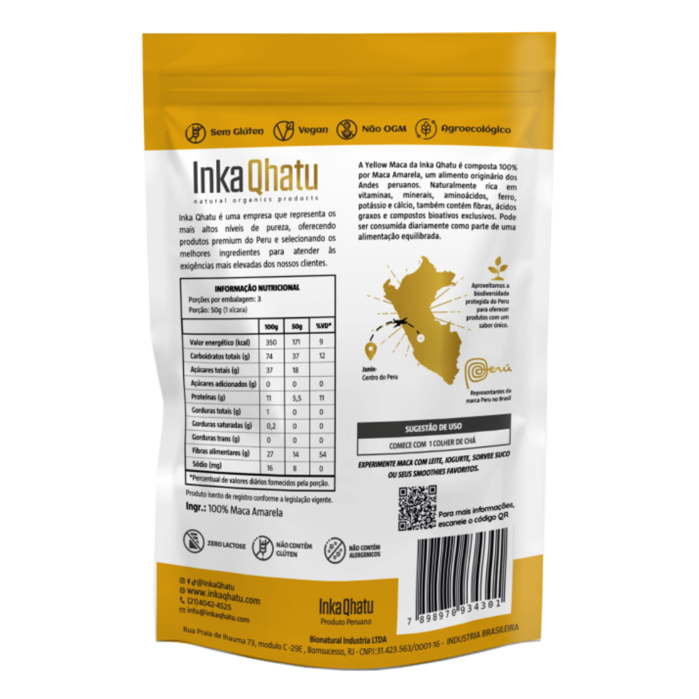 Yellow Maca Peruana em Pó 100% Pura | 150g | Premium | Direto dos Andes