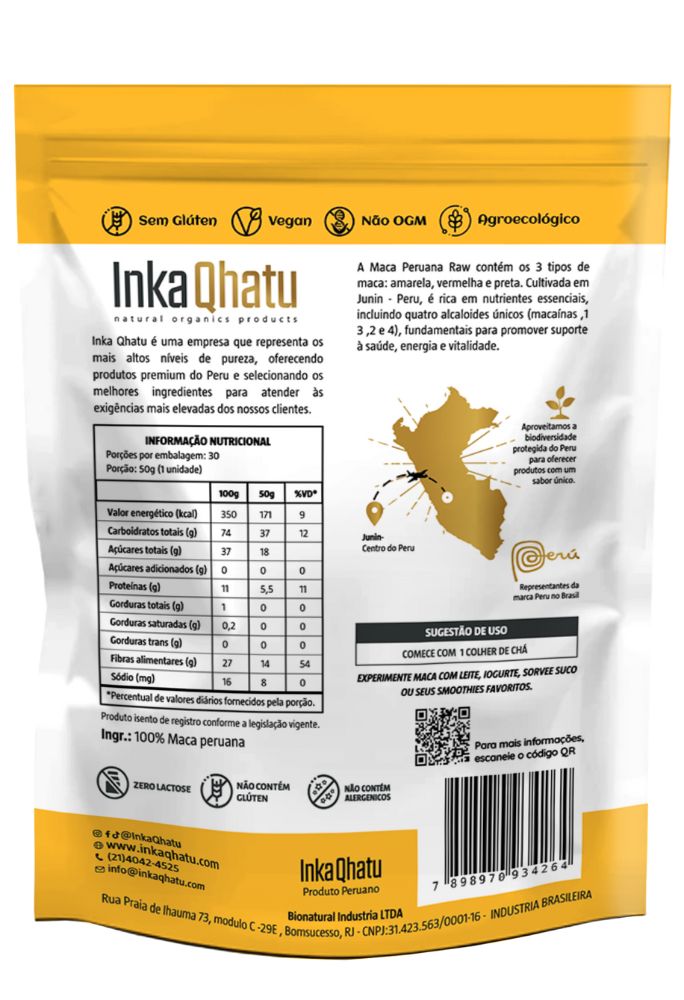 Raw Maca Peruana em Pó 100% Pura | 1,5kg | Premium | Direto dos Andes