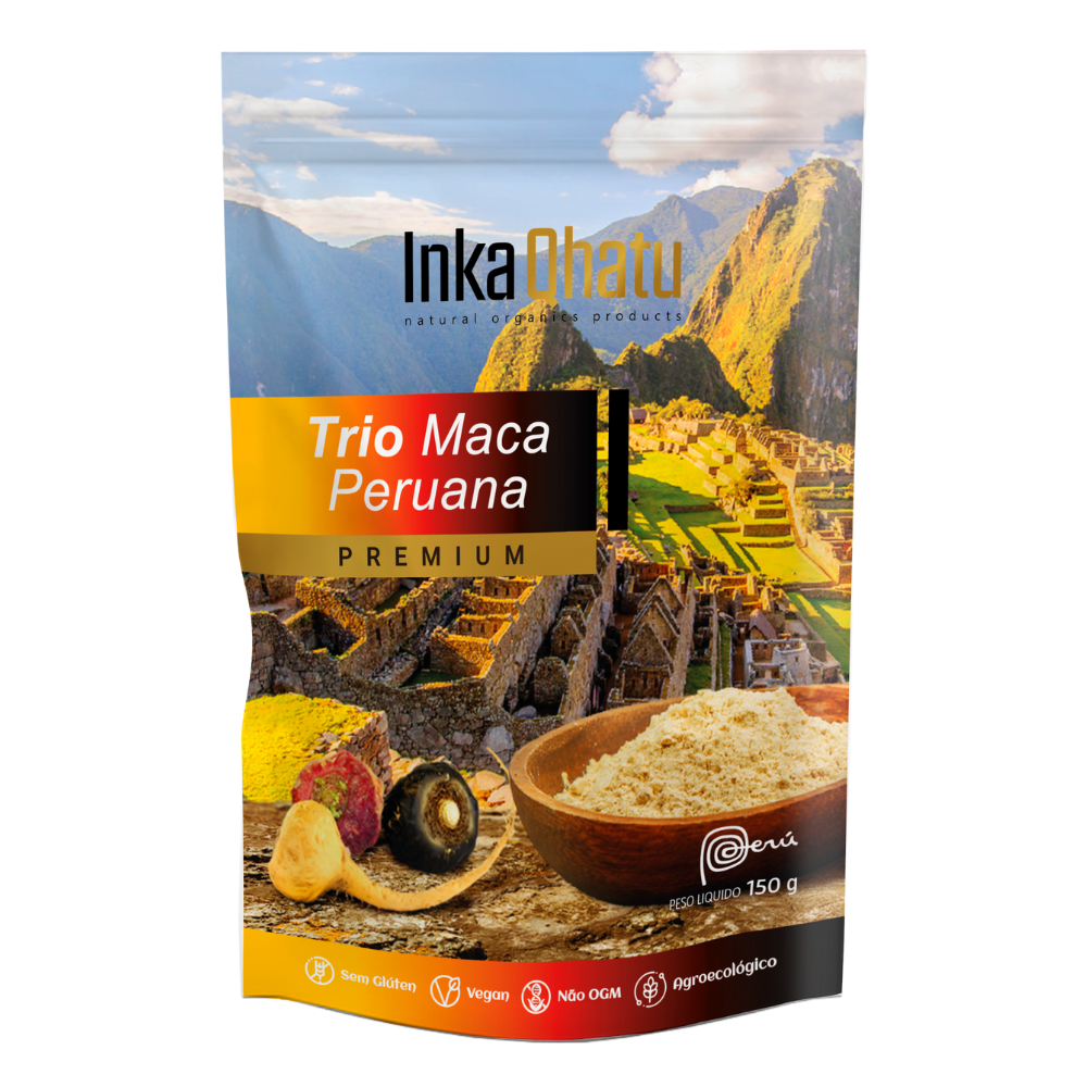 Trio Maca Peruana em Pó 100% Pura | 150g | Blend Preta, Vermelha e Amarela