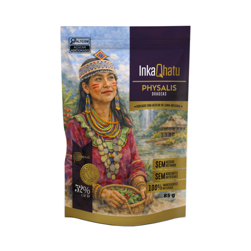 Physalis com chocolate 52% cacau adoçado com açúcar de cana integral| 85g