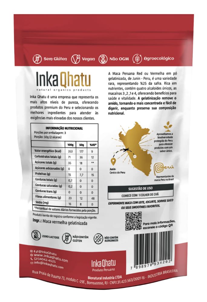 Red Maca Peruana Gelatinizada em Pó 100% Pura | 150g | Premium | Direto dos Andes