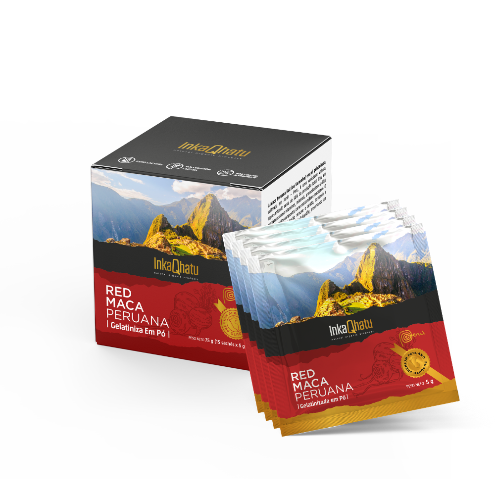 Red Maca Peruana Gelatinizada em Pó 100% Pura | 75g | 15 Sachês | Premium | Direto dos Andes
