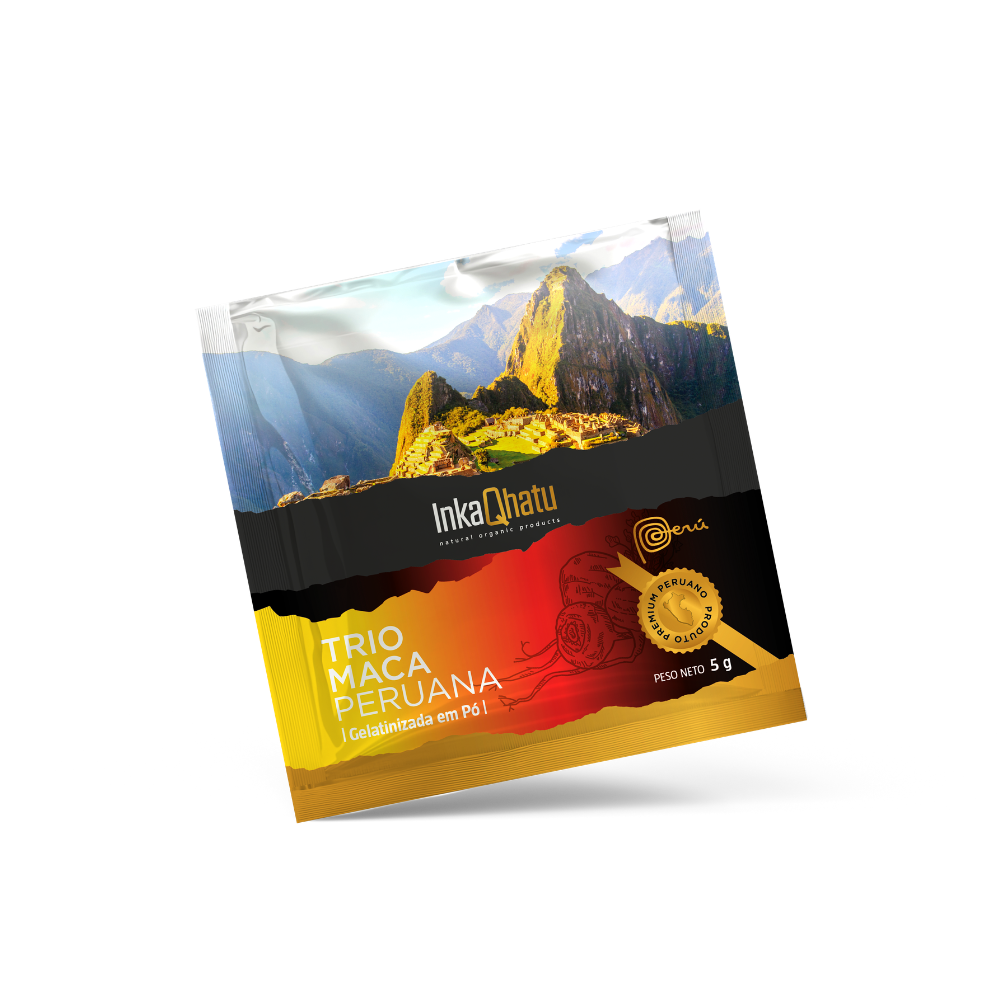 Trio Maca Peruana Gelatinizada em Pó 100% Pura | 75g | 15 Sachês | Premium | Direto dos Andes