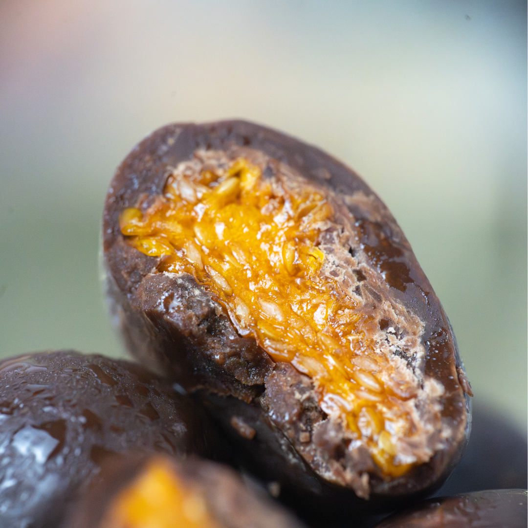 Drágeas de physalis com chocolate 52% cacau adoçado com açúcar de cana integral| 85g