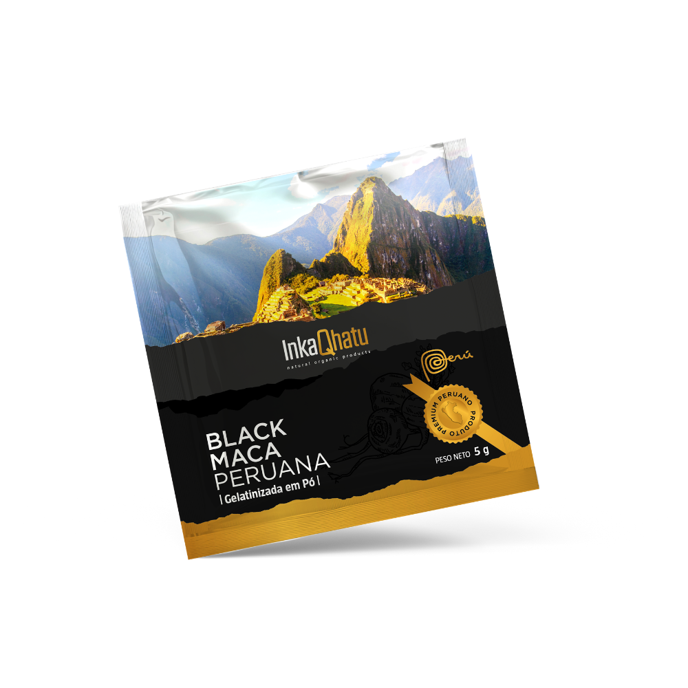 Black Maca Peruana Gelatinizada em Pó 100% Pura | 75g | 15 Sachês | Premium | Direto dos Andes