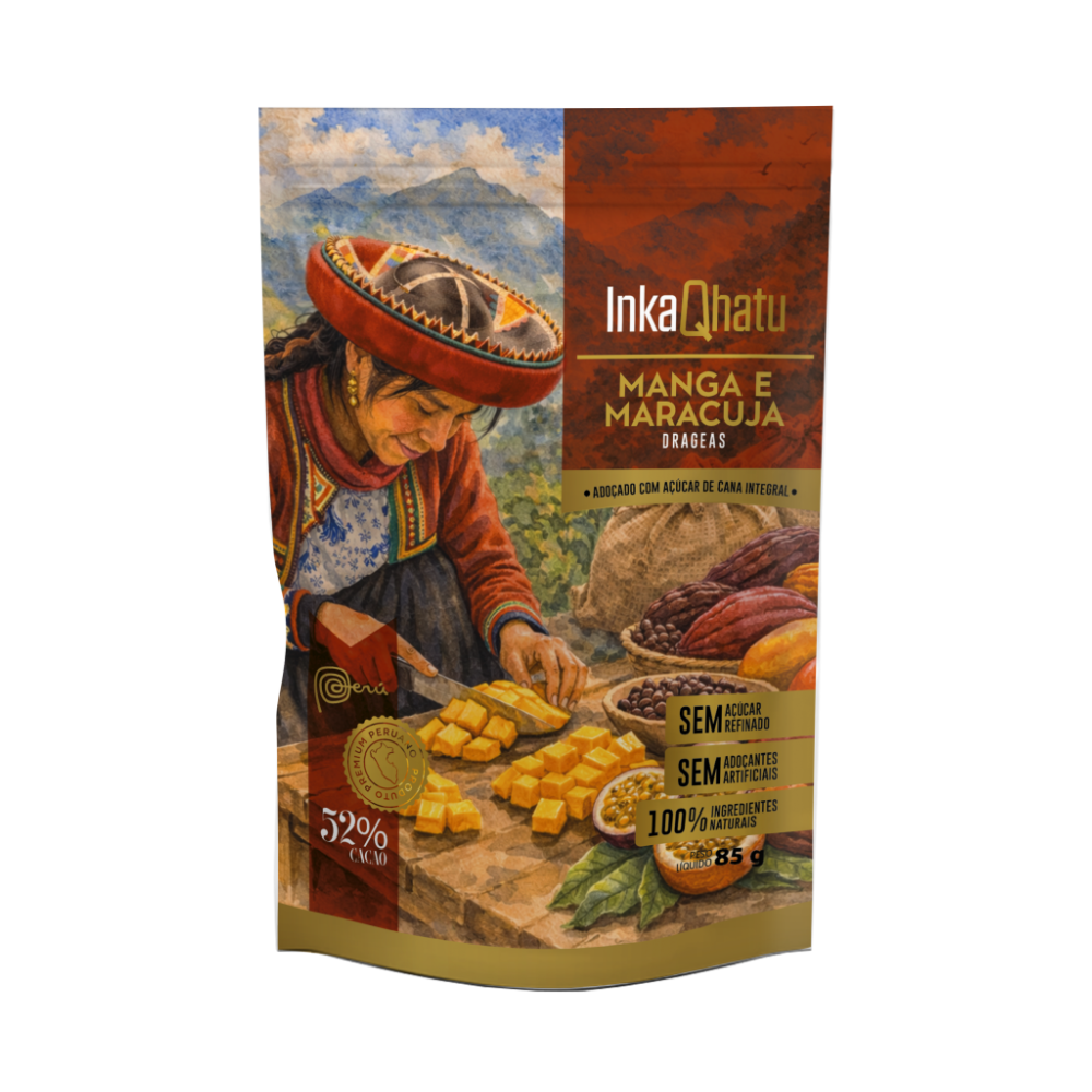 Manga e Maracujá com chocolate 52% cacau adoçado com açúcar de cana integral | 85g