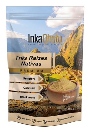 Três Raízes Nativas | Gengibre | Curcuma | Black Maca Peruana | 80g | Premium