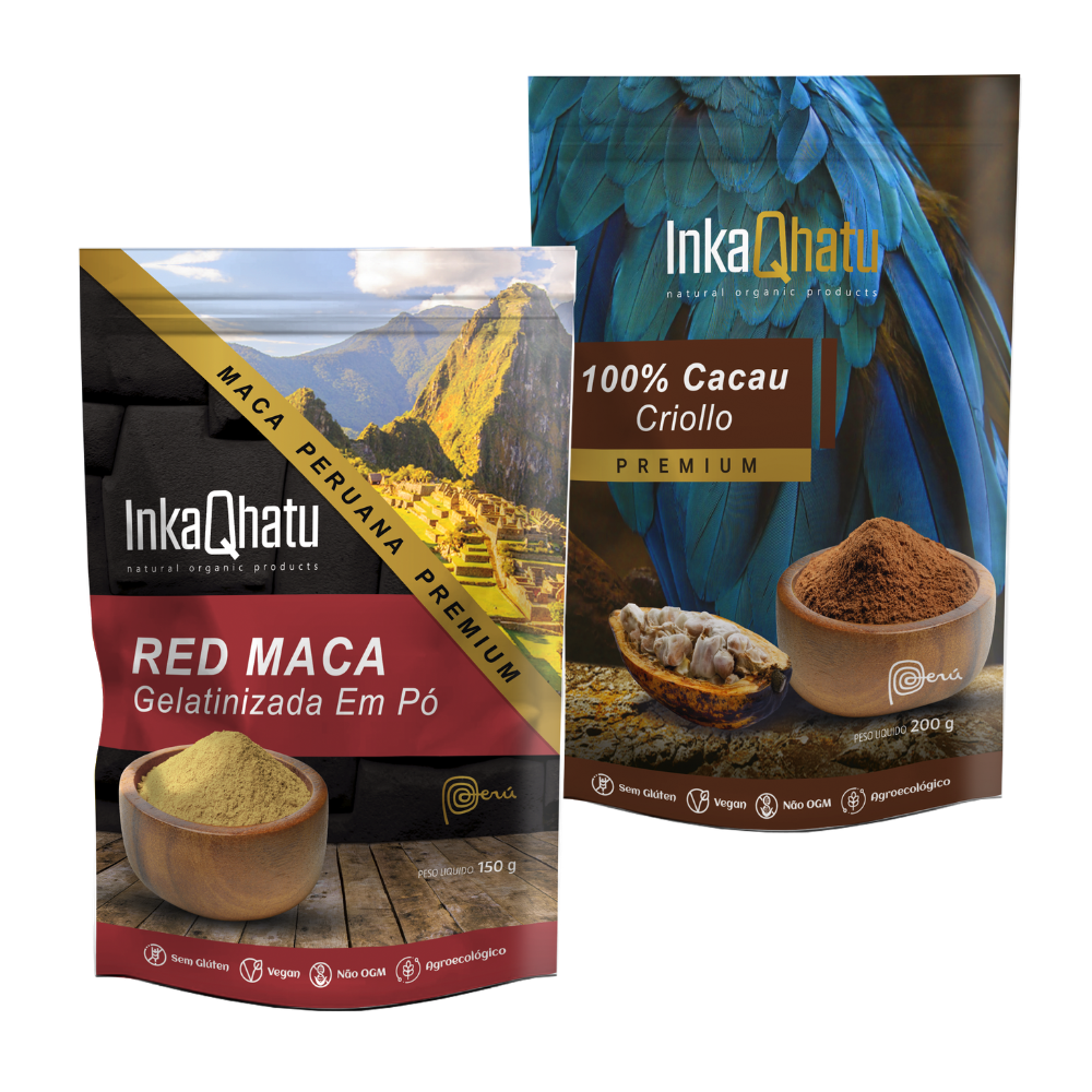 Red Maca Gelatinizada 150g + 100% Cacau em Pó 200g