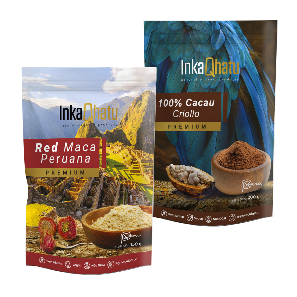 Red Maca Tradicional 150g + 100% Cacau em Pó 200g