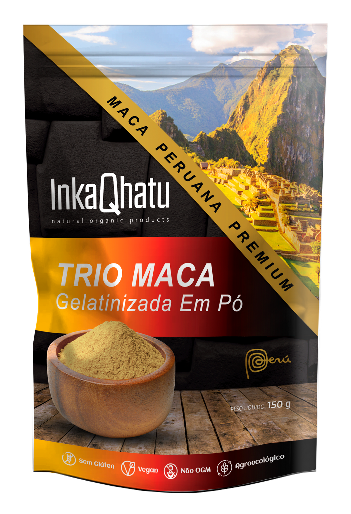 Trio Maca Peruana Gelatinizada em Pó 100% Pura | 150g | Blend Preta, Vermelha e Amarela