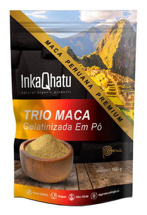 Trio Maca Peruana Gelatinizada em Pó 100% Pura | 150g | Blend Preta, Vermelha e Amarela