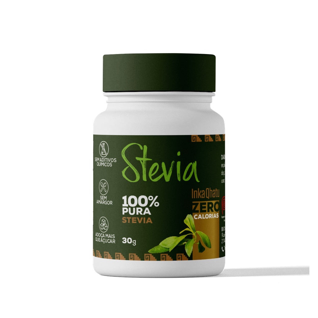Stevia 100% Pura, sem sabor residual amargo - 30g